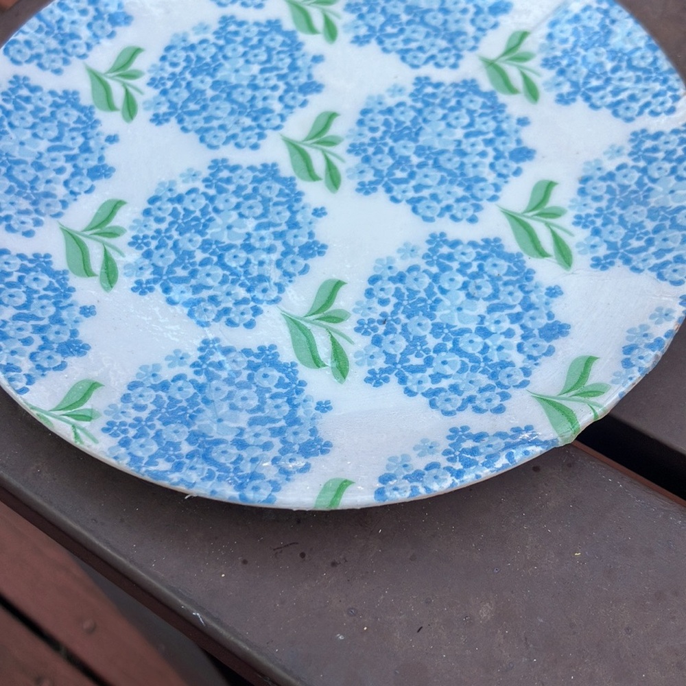 Blue Hydrangea Pattern Decorative Plate